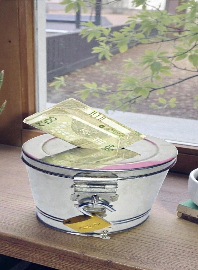 Standify® 1500ML Big Money Bank_A Stainless Steel Money Box Heavy Duty Bachat Gulak for Kids & Adults Unbreakable Piggy Bank. - Image 2